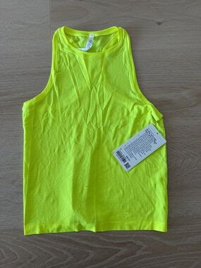 lululemon athletica Neon Yellow High Neck Tank Top